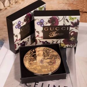 Gucci Flora Gold Tone Compact Mirror NIB